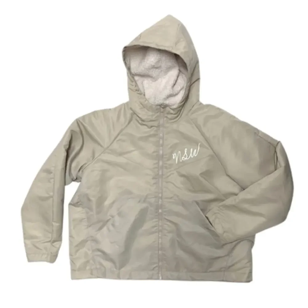 New NIKE NSW Sherpa Reversible Tan Cream Full Zip Jacket | M